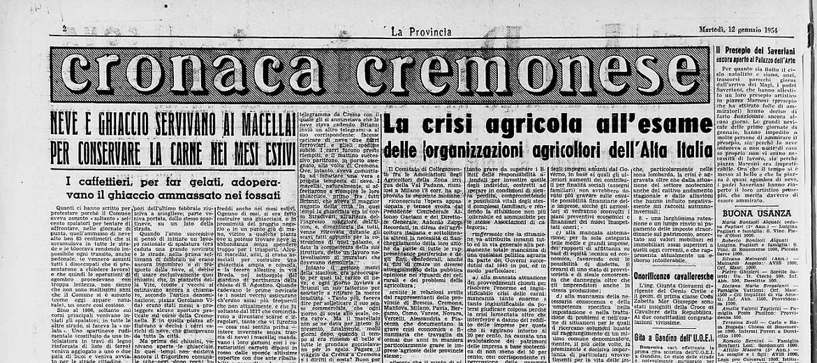 Neve e ghiaccio servivano ai macellai per conservare la carne nei mesi estivi