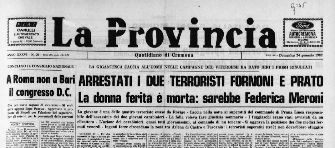 Arrestati i due terroristi Fornoni e Prato