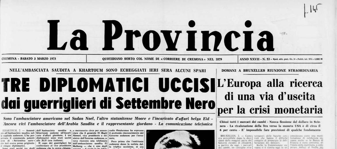 Tre diplomatici uccisi dai guerriglieri di Settembre Nero