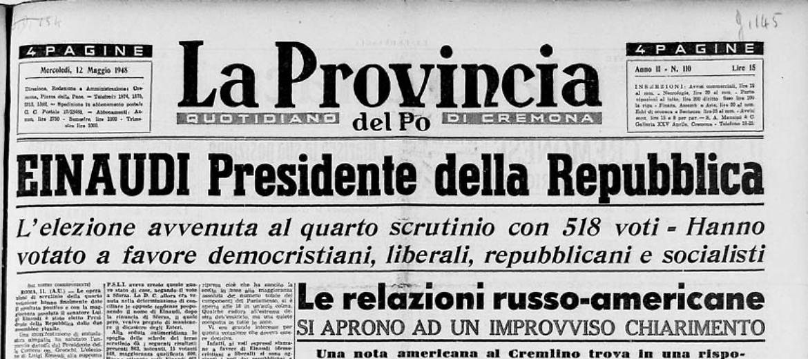 Einaudi Presidente della Repubblica