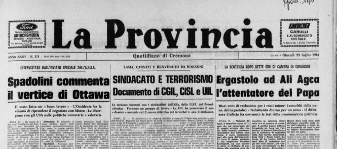 Ergastolo ad Ali Agca, attentatore del Papa