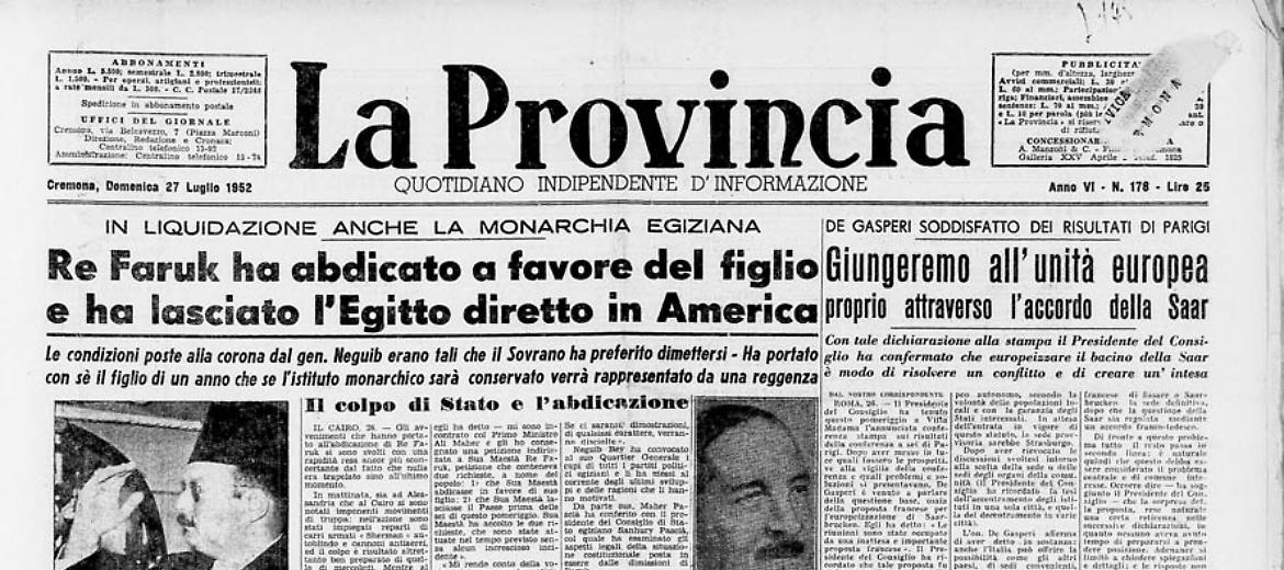 Re Faruk ha abdicato a favore del figlio