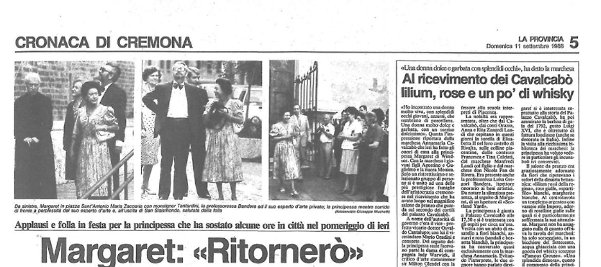 La principessa Margaret turista a Cremona