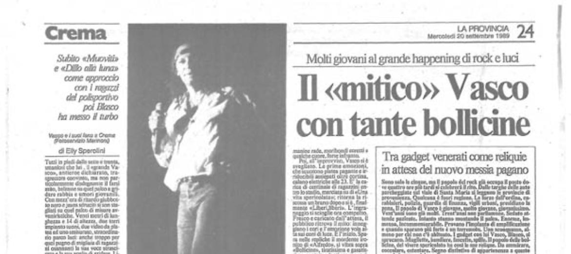 Migliaia di giovani al concerto di Vasco Rossi a Crema