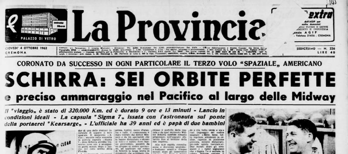 Con la "Sigma 7" Walter Schirra compie un viaggio di 9 ore e 6 orbite perfette