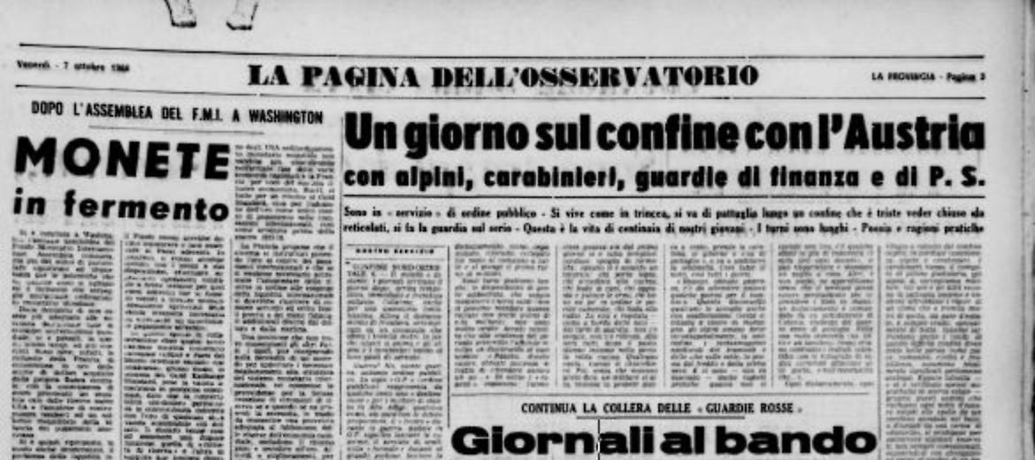 Un giorno sul confino con l'Austria