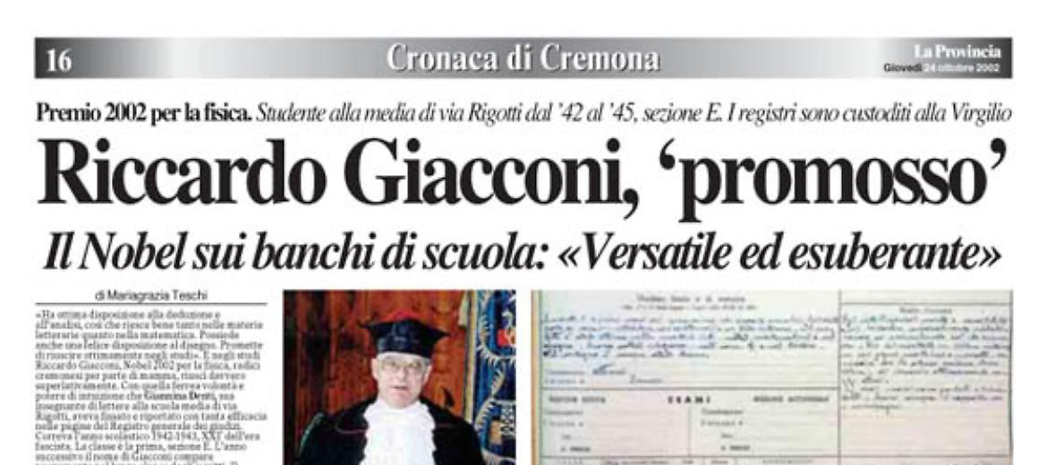 Cremona. Premio Nobel