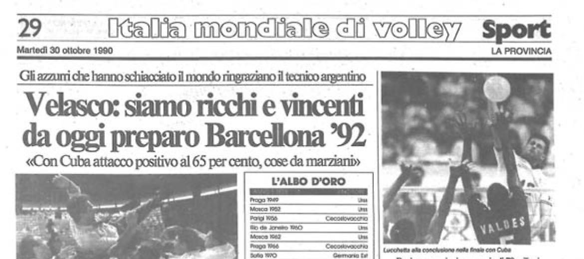 Volley 1990: gli azzurri schiacciano il mondo