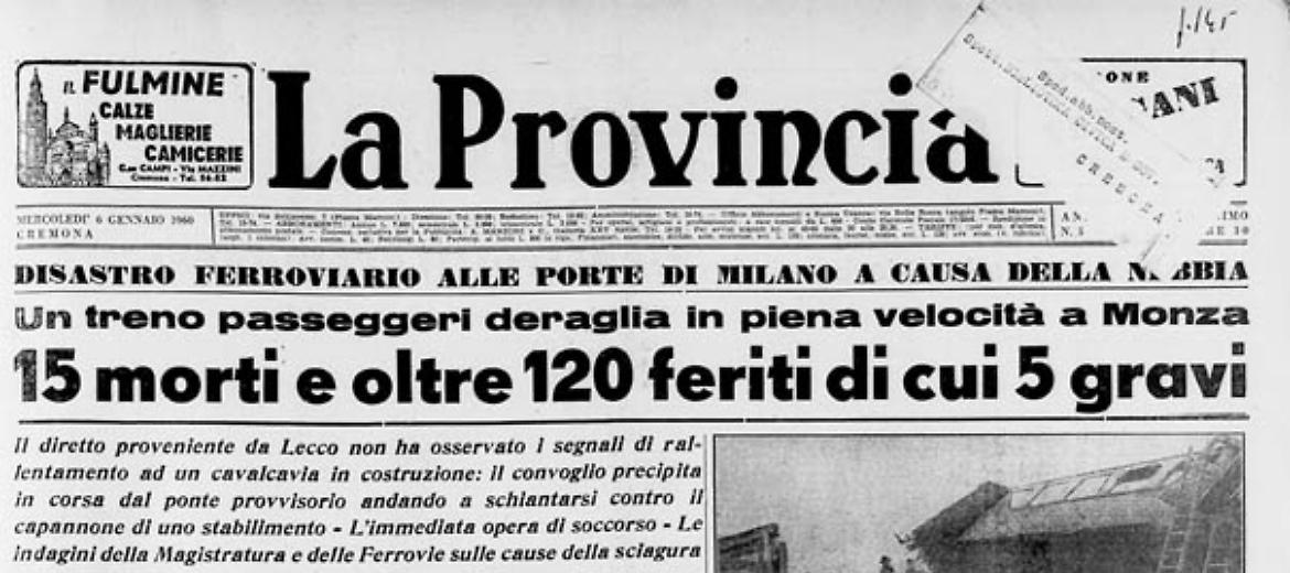 Disastro ferroviario alle porte di Milano a causa della nebbia