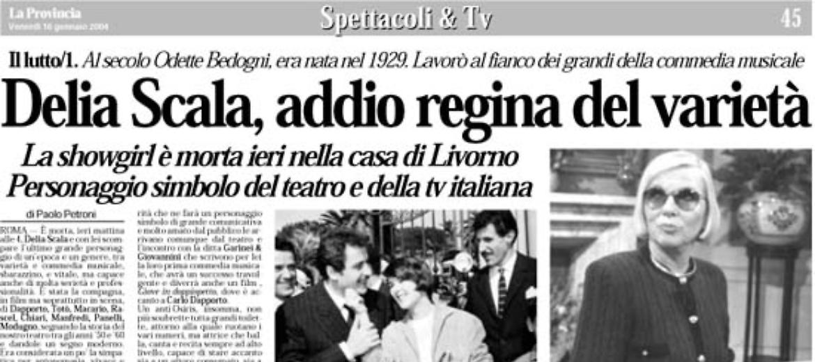 Delia Scala, addio regina del varietà