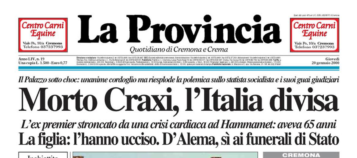 Morto Craxi, l’Italia divisa