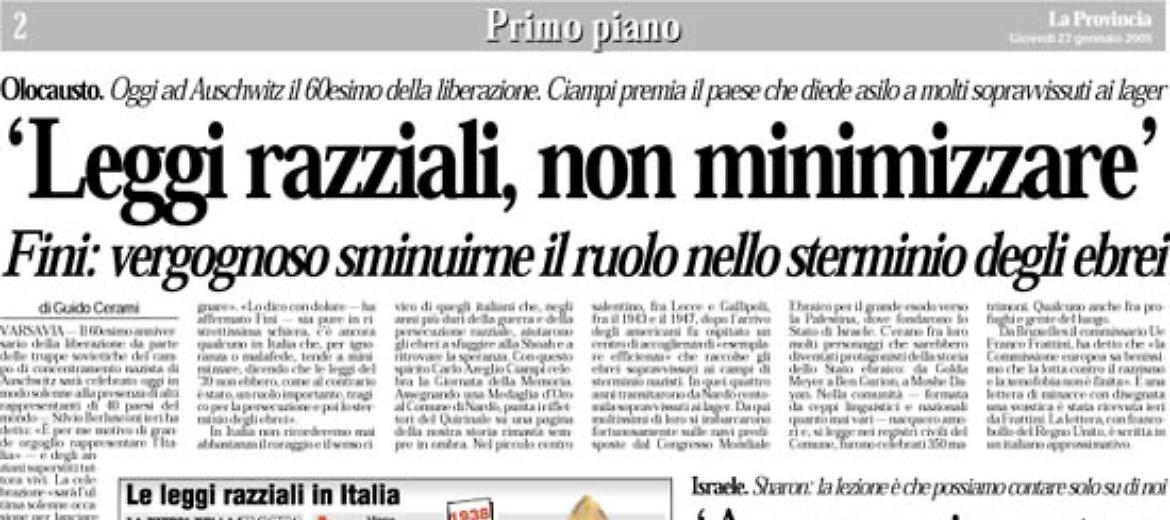Ad Auschwitz il 60esimo della liberazione