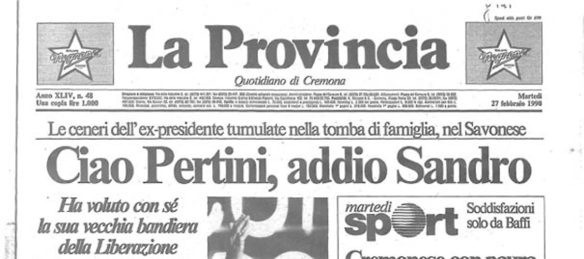 Ciao Pertini, addio Sandro