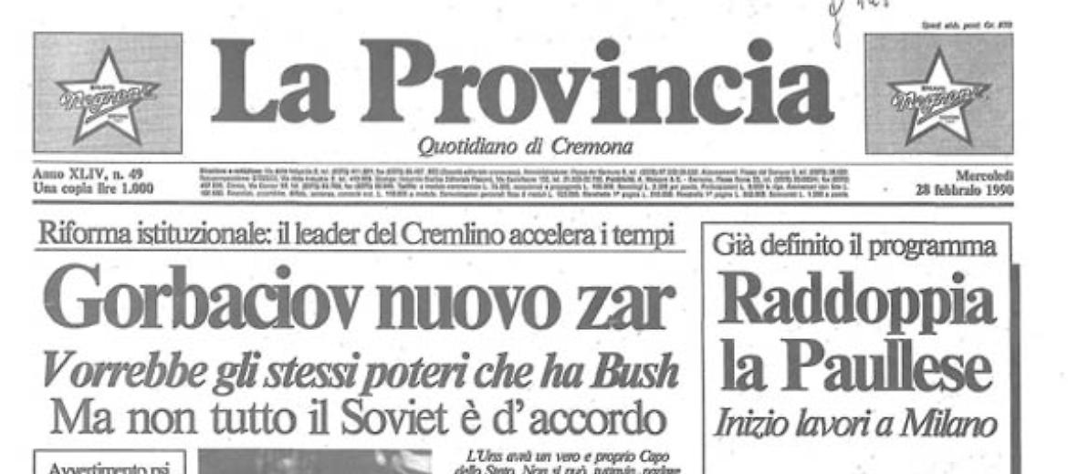 Gorbaciov nuovo zar