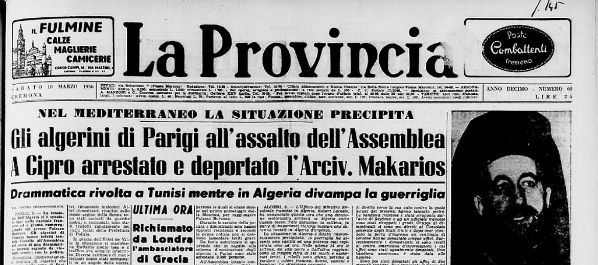 Gli algerini di Parigi all'assalto dell'AssembleaA Cipro arrestato e deportato l'Arciv. Makarios