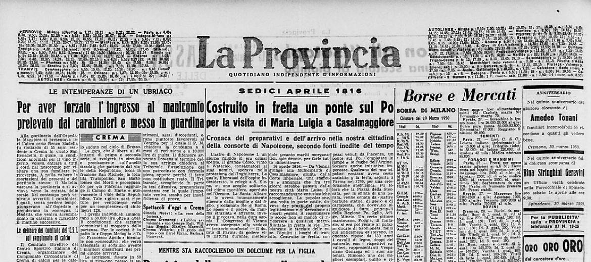 Costruito in fretta un ponte sul Po per la visita di Maria Luigia a Casalmaggiore