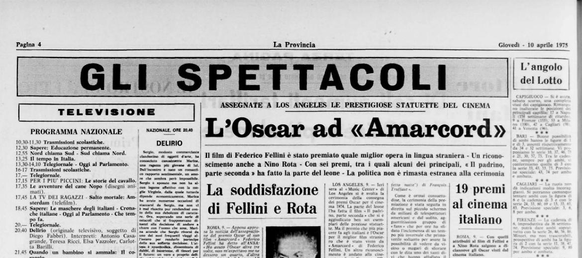 L'Oscar ad «Amarcord»