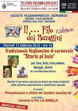 'Il Filo... dei burattini': tradizionale veglioncino di carnevale
