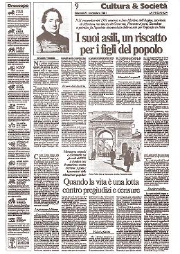 Nel 1791 nasceva Ferrante Aporti, il 'padre' degli asili per il popolo