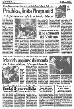 E' stato arrestato in Argentina Erich Priebke, il boia delle Fosse Ardeatine