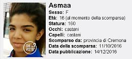 Asmaa, 16enne scomparsa. Ritrovata a Roma dopo 2 mesi