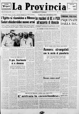 -* L'Egitto si riavvicina a Mosca. -*Tribuna politica. Inquinati dalla D.C. -* Ore di terrore nella capitale dell'Eritrea