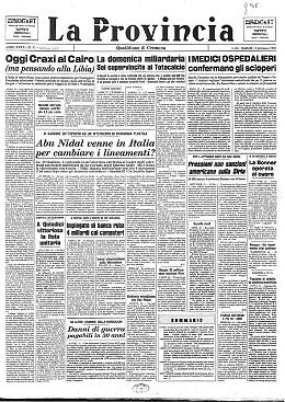 *Oggi Craxi al Cairo - *La domenica miliardaria - Abu Nidal venne in Italia per cambiare i lineamenti?