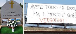 Tolta la tomba ai piedi del ponte chiuso
