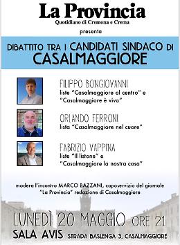 Lunedì 20 maggio i candidati sindaco a confronto con La Provincia