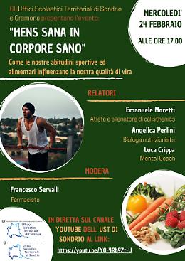  "Mens sana in corpore sano": incontro online tra sport e benessere psicofisico