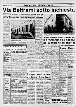 Via Beltrami sotto inchiesta