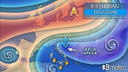 Al via la settimana più fredda dell’inverno, neve fin sulle spiagge