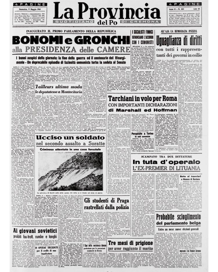 Inaugurato il primo Parlamento della Repubblica Italiana