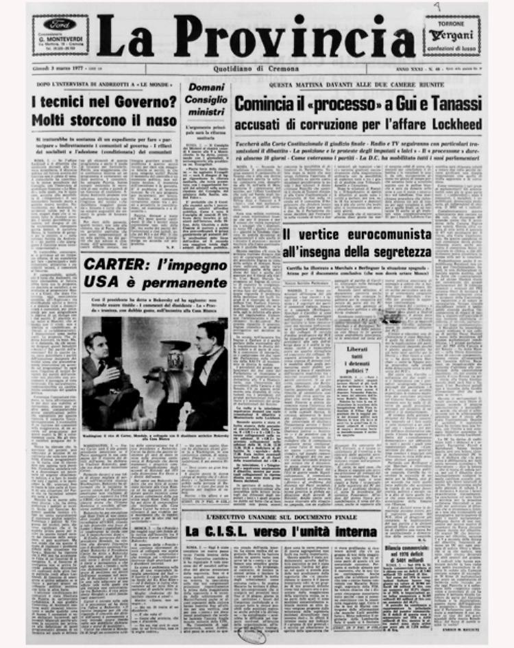 Scandalo Lockheed: processo agli ex ministri Gui e Tanassi