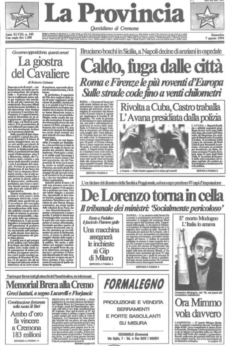 Addio 'Mister volare' 