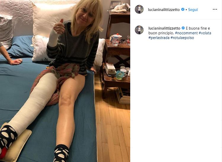 Luciana Littizzetto cade in strada, 'fratturata'