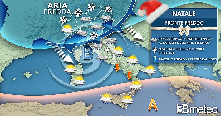 Arriva la tempesta di Natale, poi altro maltempo con neve al Nord