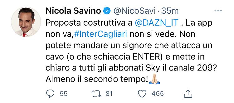 Ko la trasmissione di Inter-Cagliari: i meme più divertenti su Twitter