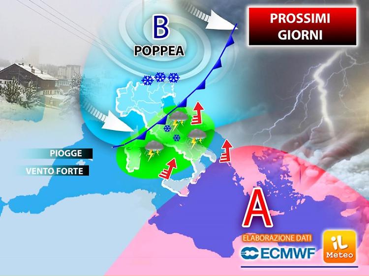 Poppea porta pioggia, vento e neve anche nei prossimi giorni