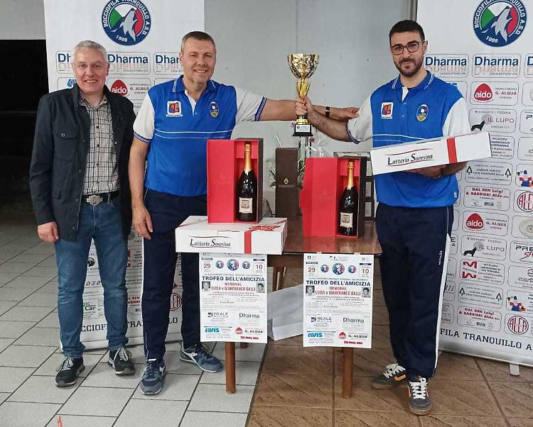 Bocce: il trofeo dell'Amicizia a Monico e Vitali